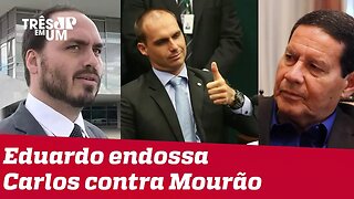 Eduardo Bolsonaro endossa coro contra Hamilton Mourão