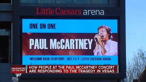 Las Vegas massacre on mind of fans at Paul McCartney's Little Caesars Arena show