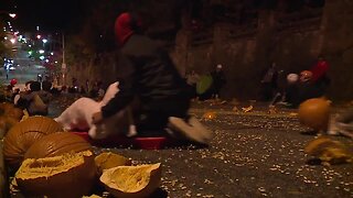 Annual Chagrin Falls Pumpkin Roll held overnight