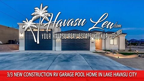 Lake Havasu New Construction RV Garage Pool Home 3590 Wayward Wind Dr MLS 1026315