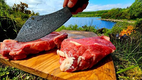 Beautiful STEAK Cooked By The Lake | ASMR Outdoor Cooking