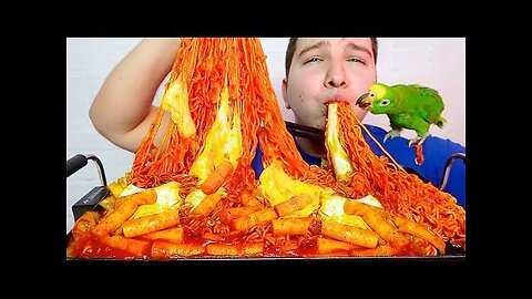 THE BEST SPICY CHEESY RICE CAKES I'VE EVER MADE • Mukbang & Recipe