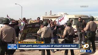 Protestors issue complaints about handling of violent border wall rally