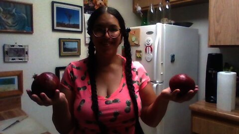 Eating Pomegranate And Making A Smoothie