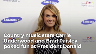 Watch: Hosts Carrie Underwood And Brad Paisley Openly Mock Trump At Cma Awards