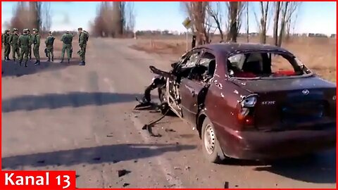Russian servicemen shot Russian civilians in a Lada near Kursk region