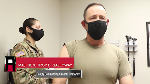 First Army Deputy Commanding General, Maj. Gen. Troy Galloway, Recieves The Second COVID-19 Vaccine