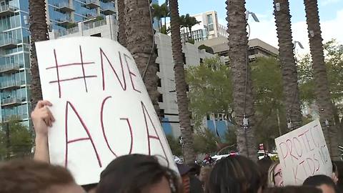 Blake High School students march to downtown Tampa protesting gun violence
