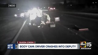 Bodycam video shows driver crashing into MCSO deputy