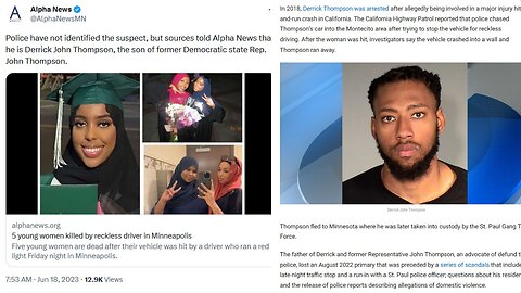 Fmr. MN State House Member & disgraced BLM Defund Police Activist's Son Kills 5 -Flees Police