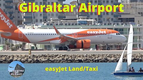Landing and Taxing next to Sailboats at Gibraltar