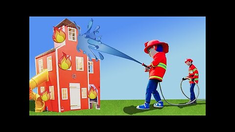 The Kids dressed as firemen put out a burning building - Compilation 🏚🔥