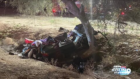 Car crashes into tree near I-10 WB between Tangerine and Marana