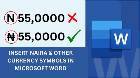 How to Insert Naira Symbol in Microsoft Word
