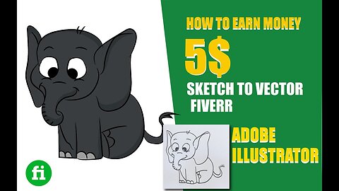 How to earn money on Fiverr | Sketch to vector | Adobe illustrator