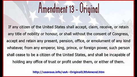 Hidden ORIGINAL 13th Amendment , 1812, Real Evidence