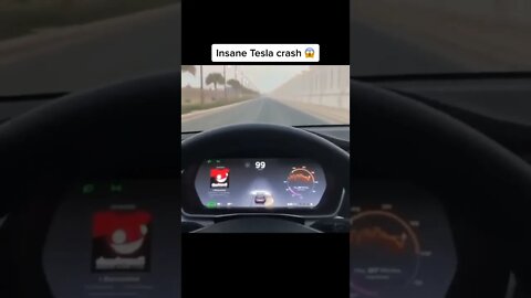 Insane Tesla crash! Real or Fake? #cars #tesla #killyourvibe