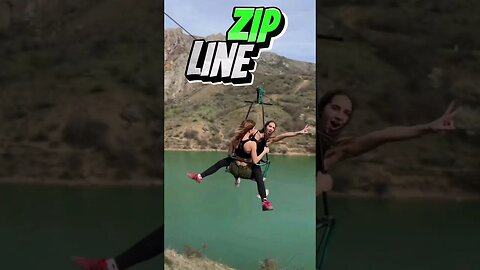 world dangerous zip line - girls ride on zip line - #travel #zipline #shortsvideo