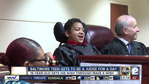 Wish granted: teen becomes judge for a day