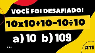 🚨🚨10x10+10-10÷10=❓QUAL O VALOR DA EXPRESSÃO NUMÉRICA ? | REGRA PEMDAS | SOSMATH | EP11