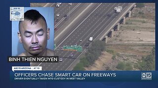 Officers chase smart car on Valley freeways