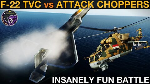 F-22 Raptor(Thrust Vectored) vs Attack Helicopters: Dogfight | DCS