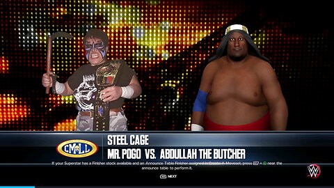 WWE 2k23 steel cage- Mr Pogo vs Abdullah The Butcher