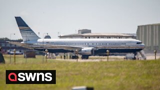 Plane expected to take the first asylum seekers to Rwanda has been seen at an airfield