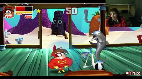 Dr. Blowhole The Dolphin VS Timmy As Cleft In A Nickelodeon Super Brawl 2 Battle With Commentary