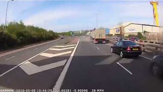 Lorry side swipes car in Belfast || Viral Video UK