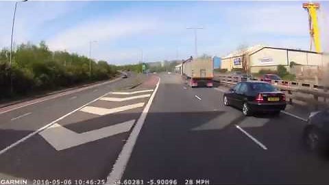 Lorry side swipes car in Belfast || Viral Video UK