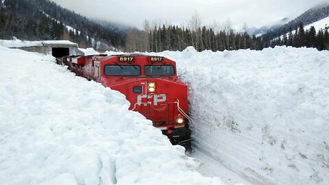 Trains vs Deep Snow Compilation