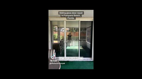 Sliding glass door repair; roller replacement and track refurbishing, in Pompano Beach, Fl.