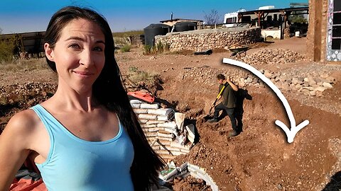 Carving Stairs Out Of Dirt! Amazing Progress On Our Earthbag Root Cellar