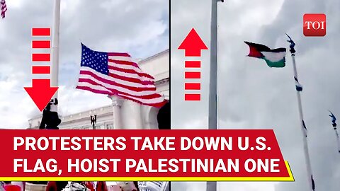 Palestinian Flag Hoisted Near U.S. Congress; American Flag Pulled, Ripped And Burnt In Washington