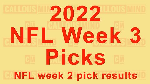 2022 NFL Week 3 Picks and NFL week 2 pick results
