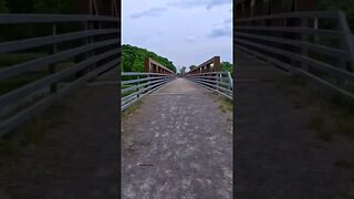 Genesee Valley Greenway trail in Mount Morris, New York #bike #cyclingpath #bridge