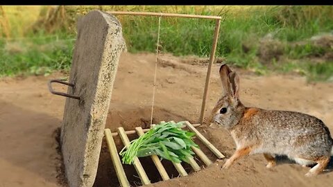 Unique Rabbit Trap - Unique Quick Rabbit Trap Using Deep Fall Work 100%