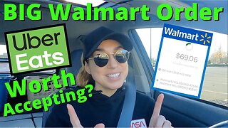 Uber Eats Driver Ride Along | Accepting A Big Walmart Order