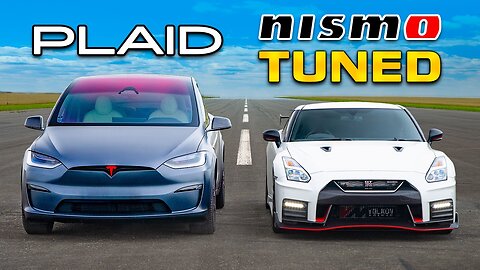 Tuned NISMO GT-R v Tesla Plaid: DRAG RACE