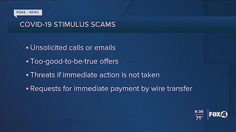 Stimulus scam warning