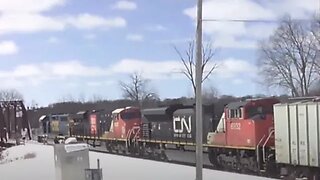 WB CN U703 Empty Ethanol with CSX 2575 "GP38-2" Leading at Cedar Falls on March 7, 2022