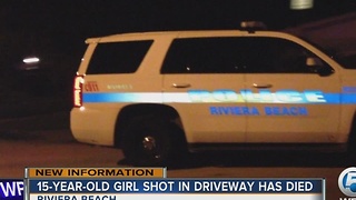 15-year-old girl shot in driveway has died