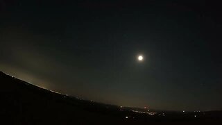 overlooking Tavistock. nightlapse of the moon. Dartmoor 28th May 2023