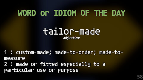 Word Of The Day #058 - tailor-made