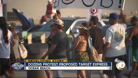 Dozens protest proposed Target in Ocean Beach