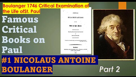 Part 2 - Nicolaus Boulanger - Famous Critical Books on Paul