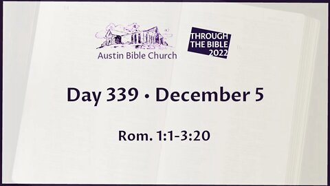 Through the Bible 2022 (Day 339)