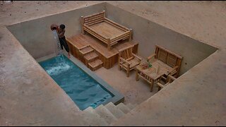 Building The Most Creative Luxury Underground Private Living Room with Swimming Pool
