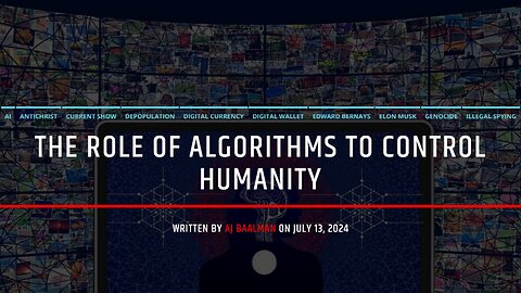 The Role Of Algorithms To Control Humanity